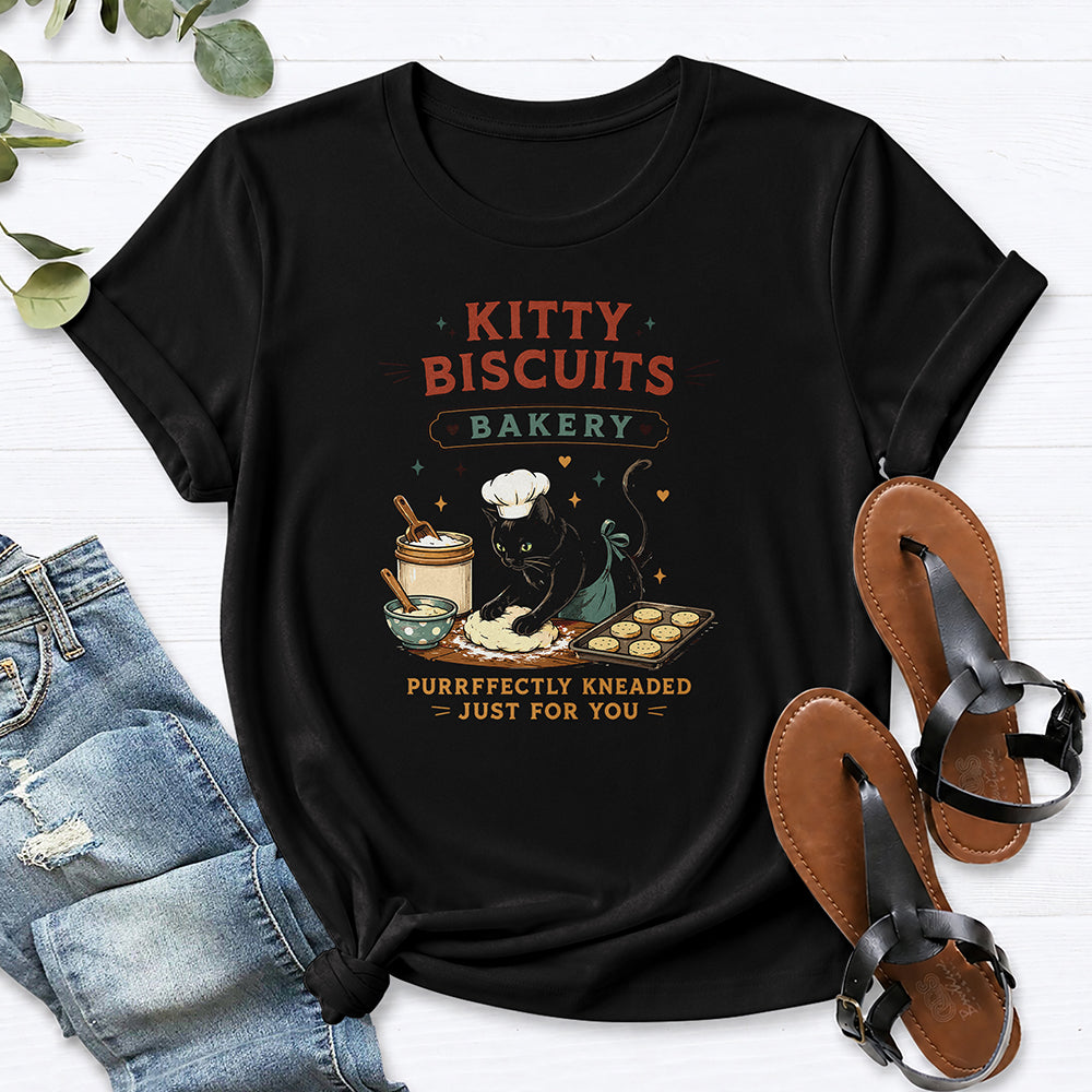 Kitty Biscuits Bakery Tee — Black