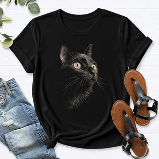 Black Cat Shirt Tee — Black