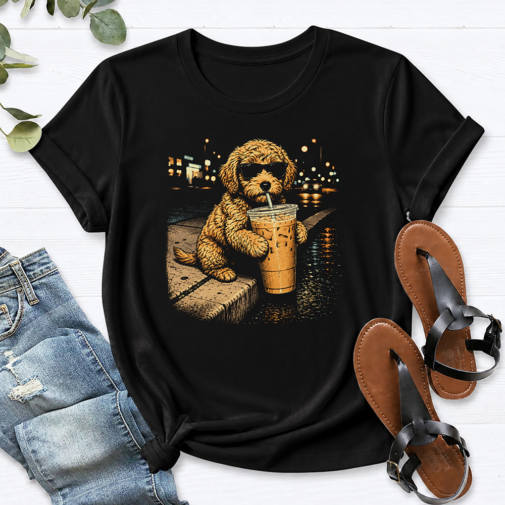 Goldendoodle Coffee Tee — Black