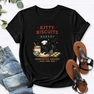 Kitty Biscuits Bakery Tee — Black