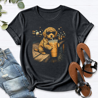 Goldendoodle Coffee Tee — Dark Heather