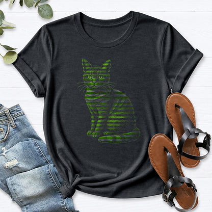 Ascii Cat Tee — Dark Heather