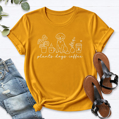 Plants. Dogs. Coffee. Tee — Gold