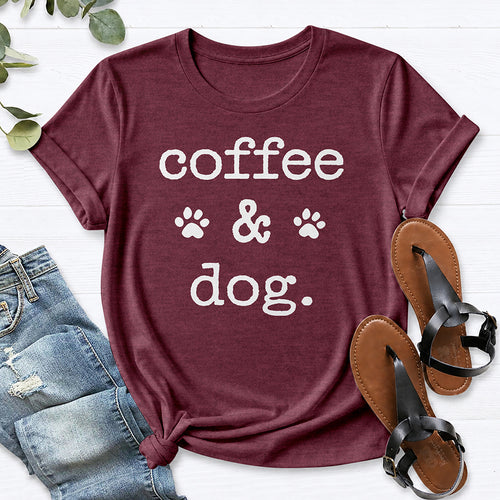 Coffee & Dog. Tee — Heather Maroon