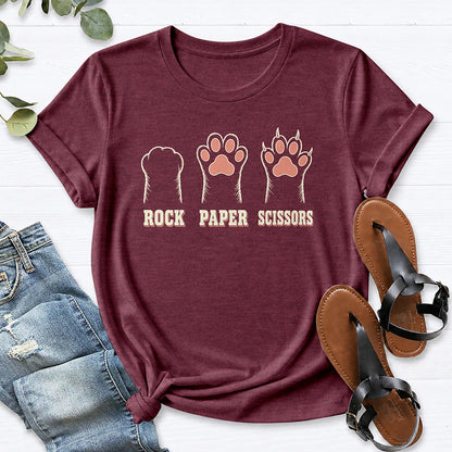 Rock Paper Scissors Tee — Heather Maroon