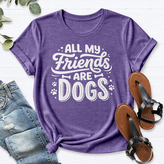 All My Friends Are Dogs Tee — Heather Purple