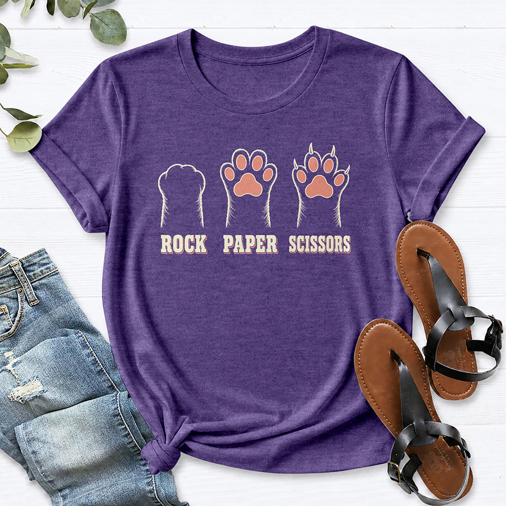 Rock Paper Scissors Tee — Heather Purple