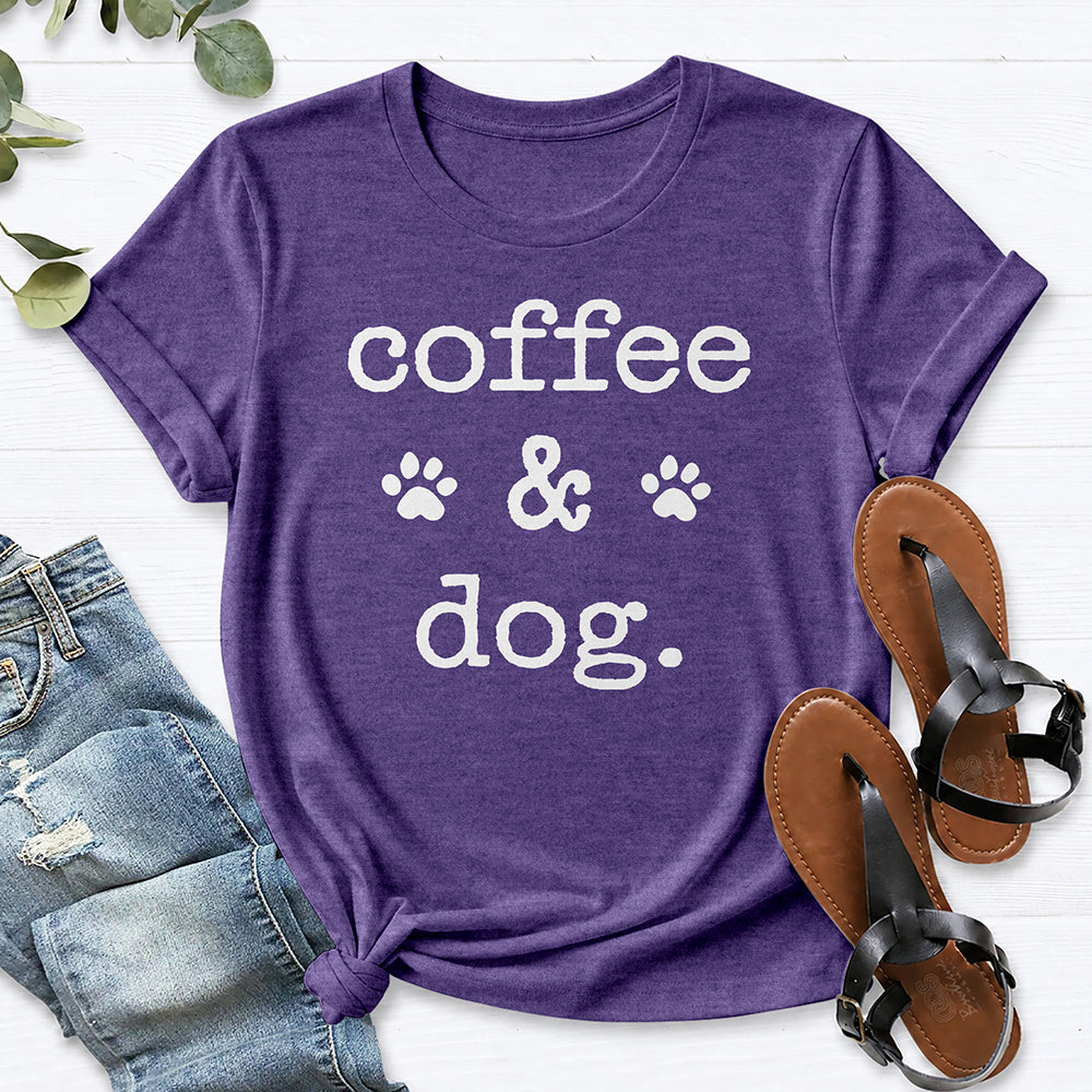Coffee & Dog. Tee — Heather Purple