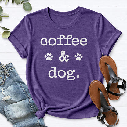 Coffee & Dog. Tee — Heather Purple