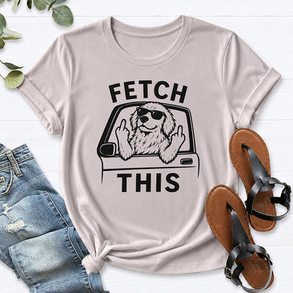 Fetch This Funny Dog Shirt Tee — Ice Grey