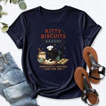 Kitty Biscuits Bakery Tee — Navy