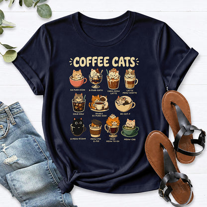 Coffee Cats Tee — Navy