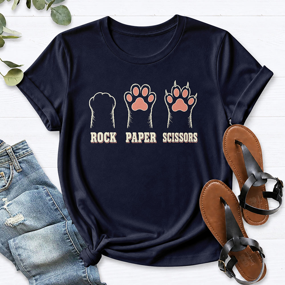 Rock Paper Scissors Tee — Navy