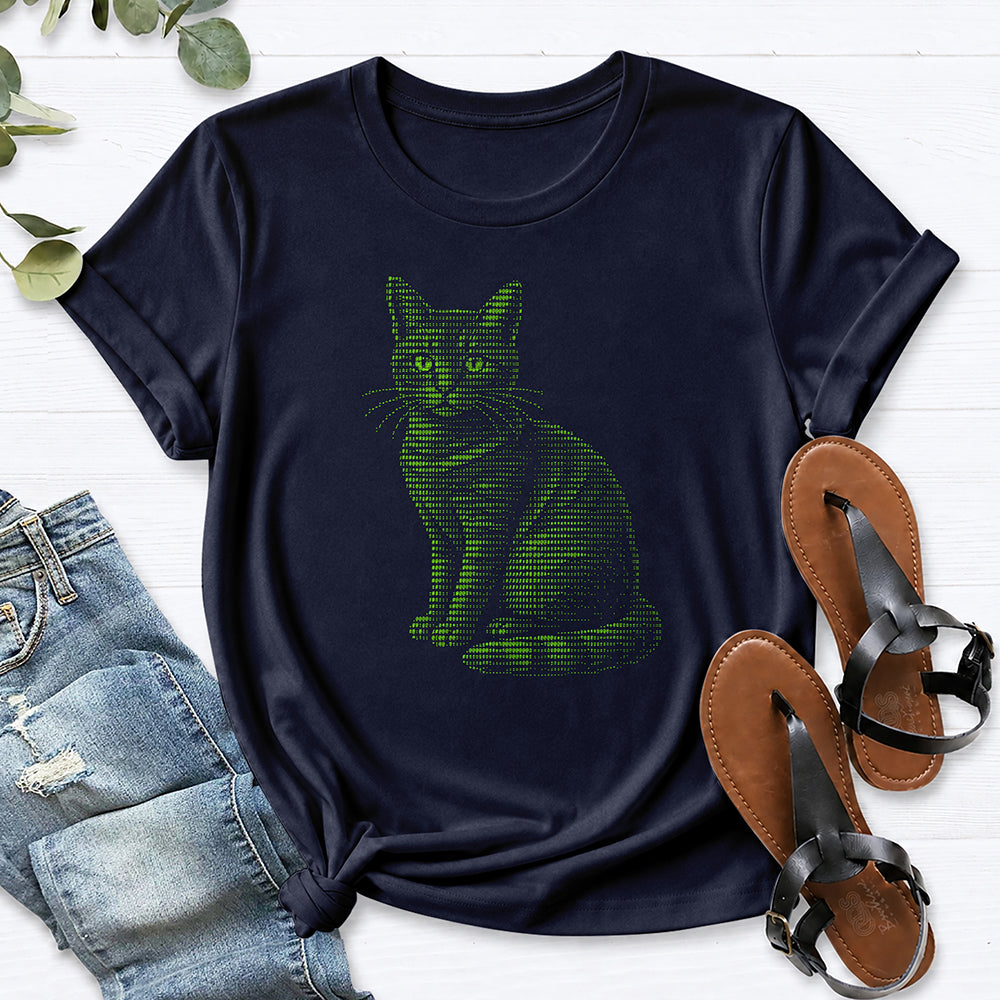 Ascii Cat Tee — Navy