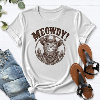Meowdy Cat Tee — White